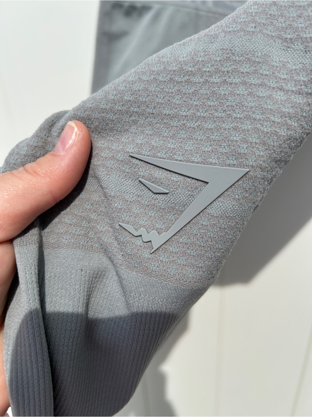 Gymshark Light Gray Seamless Active Top with Logo